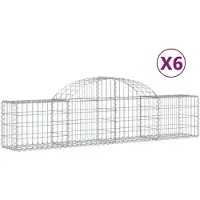 vidaXL Paniers à gabions arqués 6 pcs 200x30x40/60 cm Fer galvanisé