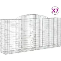 vidaXL Gabions avec arc surélevé 7 pcs. 300x50x140/160cm Fer galvanisé