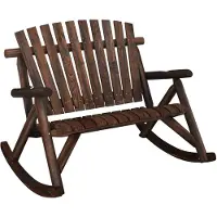 vidaXL Banc de jardin à bascule 2 places 123x96x102 cm bois massif épicéa