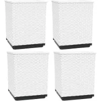 vidaXL Jardinières 4 pcs blanc 30x30x37 cm polypropylène