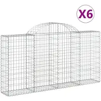 vidaXL Gabions 6 pcs voûtés 200x30x100/120 cm en fer