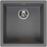 Reginox Evier carré, granit Evier de cuisine Amsterdam, Grey Silvery gris 40x40 cm, R32329