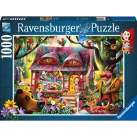 Ravensburger , puzzle conte de fées 1000 pièces Le petit chaperon rouge et le loup Softclick, Coloré