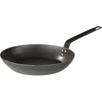 HorecaTraders Poêle lyonnaise | Tôle d'acier | Ø24 cm | Gaz, électrique, vitrocéramique, four