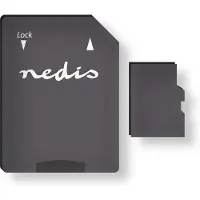 Nedis Carte mémoire | microSDXC | 64 GB | Vitesse d'écriture : 90 MB/s | Vitesse de lecture : 45 Mo/s | UHS-I | Adaptateur SD inclus