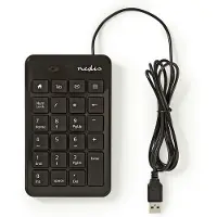 Nedis Wired Keyboard - USB-A - bureau - une main - numérique - clavier numérique