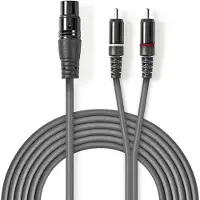 Nedis OnStage series - Câble audio - XLR3 femelle verrouillé pour RCA x 2 mâle - 3 m - gris foncé