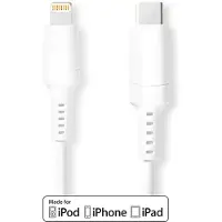 Nedis Câble Lightning | USB 2.0 | Apple Lightning, 8 broches | USB-C mâle | 480 Mbps | Nickelé | 2,00 m | Rond | PVC | Blanc | Boîte