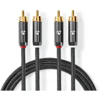 Nedis Câble Audio Stéréo Catb24200gy10 2x Rca M-2x Rca M Plaqué Or 1 M