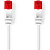 Nedis Câble réseau CAT6 | RJ45 mâle | RJ45 mâle | U/UTP | 10,0 m | Snagless | Plat | PVC | Blanc | Enveloppe