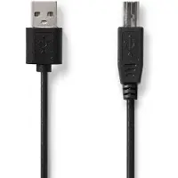 Capida Câble USB - USB 2.0 - USB-A Mâle - USB-B Mâle - 7,5 W - 480 Mbps - Nickelé - 1,00 m - Rond - PVC - Noir - Étiquette
