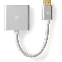 Nedis Adaptateur VGA | HDMI Connecteur | VGA femelle 15p | Plaqué or | Droit | Aluminium | Argent | Carton avec fenêtre couverte