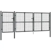 vidaXL Portail de jardin grillagé Anthracite 400x125 cm Acier galvanisé