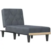 vidaXL Chaise longue gris foncé velours