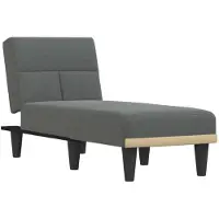 vidaXL Chaise longue Tissu gris foncé