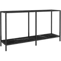 vidaXL Table console Noir 140x35x75,5 cm Verre trempé