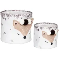 Atmosphera Set de 2 paniers de rangement - Renard - D 30 x H 26 cm
