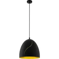 Eglo Hunningham Dome Suspension Plafonnier Noir, Doré