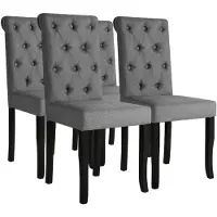 vidaXL Chaises de salle à manger 4 pcs. Tissu gris foncé