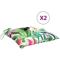 vidaXL Prolenta Premium - Coussins de chaise 2 pcs multicolore 40x40x7 cm tissu