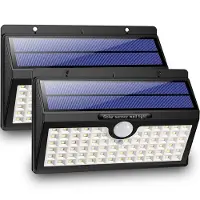 Auronic Lampe solaire d'extérieur avec détecteur de mouvement - Lampe solaire de jardin - Lampe murale - 78 LED - IP65 - 2 pièces - noir