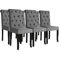 vidaXL Chaises de salle à manger 6 pcs. Tissu gris foncé