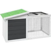 vidaXL Clapier pour lapins Gris 100,5x54x55 cm Pin massif