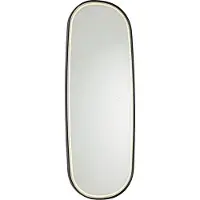 QAZQA Miroir de salle de bain moderne noir avec LED et variateur tactile - Geraldien
