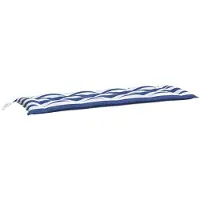 vidaXL Coussin de banc de jardin rayures bleues et blanches 150x50x7cm