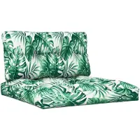 vidaXL Coussins de palette lot de 2 motif de feuilles tissu