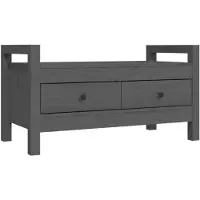 vidaXL Banc d'entrée Gris 80x40x43 cm Bois de pin massif