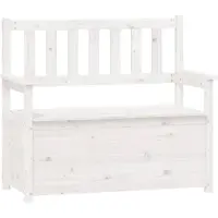 vidaXL Banc Blanc 112,5x51,5x96,5 cm Bois de pin massif