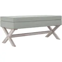 vidaXL Tabouret de rangement Gris clair 110x45x49 cm Velours