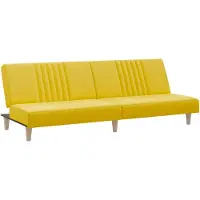vidaXL Canapé-lit jaune clair tissu