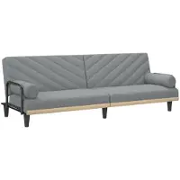 vidaXL Canapé-lit avec accoudoirs Tissu gris clair