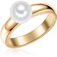 Valero Pearls Bague or / blanc perle