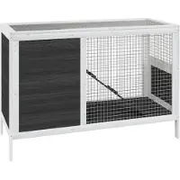 vidaXL Clapier pour lapins Gris 103x44x69,5 cm Pin massif
