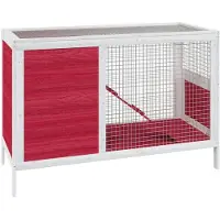 vidaXL Clapier à lapins Rouge 103x44x69,5 cm Pin massif