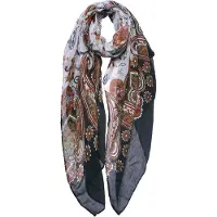 Juleeze JZSC0754Z - Écharpe pour femme, motif noir et rouge, 90x180 cm