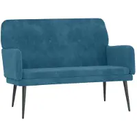 vidaXL Banc Bleu 108x79x79 cm Velours