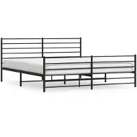 vidaXL Cadre de lit avec tête et pied de lit en métal noir 193x203 cm