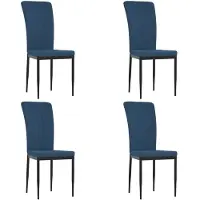 vidaXL Chaises de salle à manger 4 pcs. Bleu velours