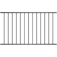 vidaXL Panneau de clôture Acier revêtu par poudre 1,7x1 m Noir