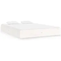 vidaXL Lit en bois massif blanc 120x200 cm