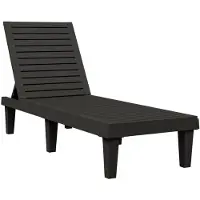 vidaXL Bain de soleil noir 155x58x83 cm Polypropylène