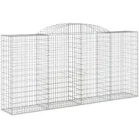 vidaXL Gabion avec arc surélevé 300x50x140/160 cm Fer galvanisé