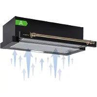Klarstein Klartstein Hotte Ilot Central Cuisine, Débit d'Air de 332m³/h, Hotte pour Ilot 2 modes, Hotte Aspirante Suspendue, Filtres à Charbon Actif, Minuterie, Hotte de Cuisine Suspendu Réglable, Design Rétro