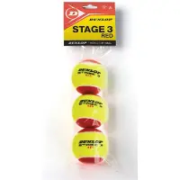 Dunlop Balles de Tennis Dunlop Stage 3 Red 3 Polybag (Boîte de 24x3)
