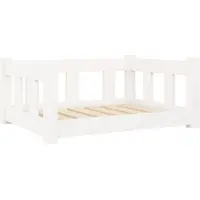 vidaXL Lit pour chien Blanc 65,5x50,5x28 cm Pin massif
