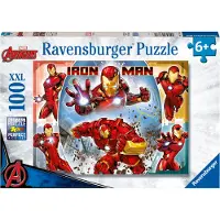 Ravensburger Puzzle XXL de 100 pièces. Le puissant Iron Man/Marvel Avengers. 00013377. À partir de 6 ans. . HÉROS MARVEL